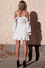 Load image into Gallery viewer, Sexy Deep V-neck Ruffled Sling Strapless Wave Print Dress