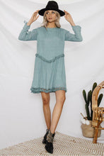 Load image into Gallery viewer, Solid Color Long Sleeve Tassel Mini Dress