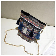 Load image into Gallery viewer, Bohemian National Style Weaving Tassel Bucket Bag Shoulder Bag Crossbody Bag