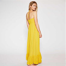 Load image into Gallery viewer, Long Bohemian Solid Color Sling Ruffled Tube Top Fishtail Dress