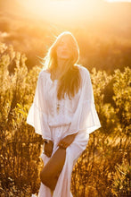 Load image into Gallery viewer, Rayon lace trumpet Long sleeves cozy beach blouse holiday long dress