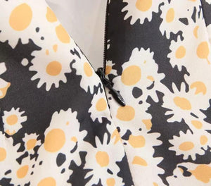 Sexy Daisy Print Sling Retro Wild Dress