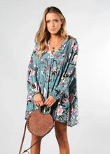Load image into Gallery viewer, Floral V Neck Long Sleeve Casual Mini Dress