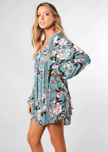 Load image into Gallery viewer, Floral V Neck Long Sleeve Casual Mini Dress