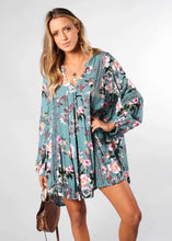 Load image into Gallery viewer, Floral V Neck Long Sleeve Casual Mini Dress