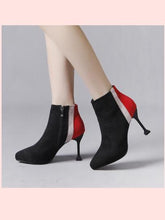Load image into Gallery viewer, Color matching pointed high heel Martin boots