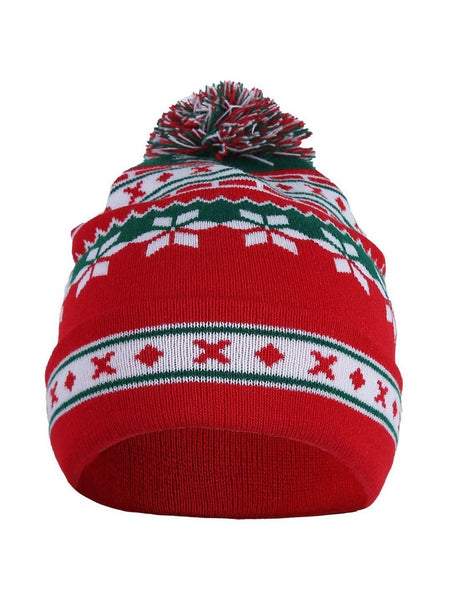 Autumn Winter Christmas Old Man Snowflake Knitted Wool Knitted Hat