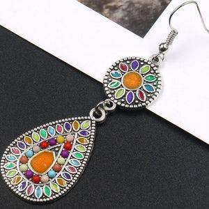 Colorful Inlaid Rice Beads Drop Earrings