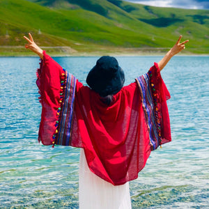 Sunscreen Ethnic Style Tibetan Shawl Cotton Linen Scarf Seaside Beach Towel