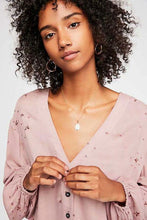 Load image into Gallery viewer, Pink V Neck Long Sleeve Loose Casual T Shirt Blouse