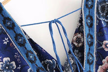 Load image into Gallery viewer, Bohemian V-Neck Retro Floral Wide Leg Jumpsuit