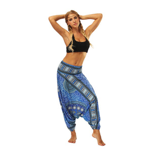 National Wind Style Digital Print Loose Women's Fitness Yoga Pants Leisure Lantern Yoga Pants