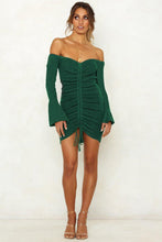 Load image into Gallery viewer, Knit Off Shoulder Long Sleeve Bodycon Mini Dress