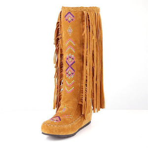 National Style Casual Tassel Bottom Increased Boots