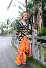 Load image into Gallery viewer, V-Neck Print Slim Fit Bohemian Long Dress