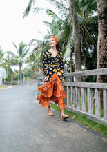 Load image into Gallery viewer, V-Neck Print Slim Fit Bohemian Long Dress