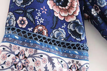 Load image into Gallery viewer, Bohemian V-Neck Retro Floral Wide Leg Jumpsuit