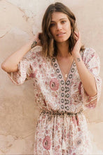 Load image into Gallery viewer, Bohemian V-Neck Retro Floral Wide Leg Jumpsuit