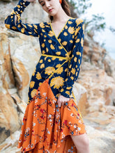 Load image into Gallery viewer, V-Neck Print Slim Fit Bohemian Long Dress