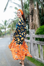 Load image into Gallery viewer, V-Neck Print Slim Fit Bohemian Long Dress