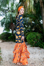 Load image into Gallery viewer, V-Neck Print Slim Fit Bohemian Long Dress