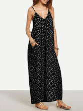 Load image into Gallery viewer, Cool Black Bohemia Spaghetti Straps V Neck Maxi Dress