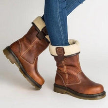 Load image into Gallery viewer, Casual Block Heel Round Toe Brown Boots