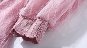 Autumn And Winter Fashion Waist Tassel Feathers Long Dress