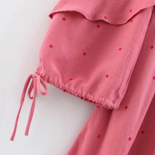 Load image into Gallery viewer, Retro Bohemian Wave Point Bare Shoulder Irregular Dress