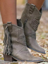 Load image into Gallery viewer, Large-yard tasser boots with a thick-heeled side zippered women&#39;s boots Female Boots.