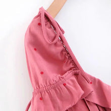 Load image into Gallery viewer, Retro Bohemian Wave Point Bare Shoulder Irregular Dress