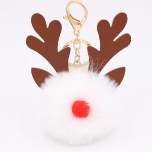 New Christmas Elk Keychain Bag Plush Pendant Accessories