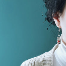 Load image into Gallery viewer, Retro Style New Asia Style Geometric Sculpture Coral Earrings National Tide Temperament Earrings