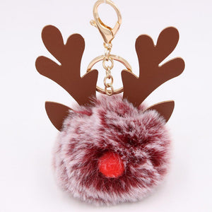 New Christmas Elk Keychain Bag Plush Pendant Accessories