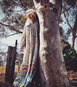 Spring New Boho Retro Positioning Print Holiday Dress