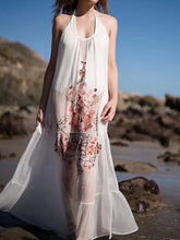 Load image into Gallery viewer, New Spaghetti Strap Embroidered Maxi Dress