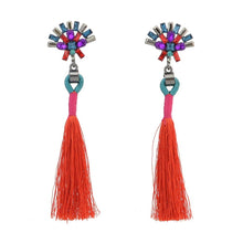 Load image into Gallery viewer, Fashion best tassel long earrings 5 colors 1 pair for jewelry accessories bohemia style Xmas party