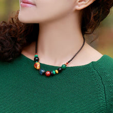 Load image into Gallery viewer, Women&#39;s Collar Chain Retro National Style Literature and Art Short Necklace Ceramic Ornaments Simple Accessories