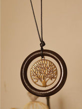Load image into Gallery viewer, Retro National Style Simple Wooden Ring Tree Long Necklace Sweater Chain