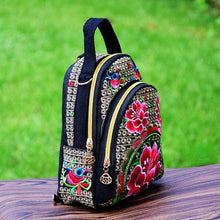 Load image into Gallery viewer, New National Style Multi-function Diagonal Single Shoulder Portable Double Shoulder Canvas Embroidery Flower Bag