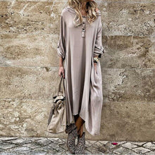 Load image into Gallery viewer, Autumn Women Long Sleeve Casual Buttons Loose Maxi  Ladies Fashion Dress