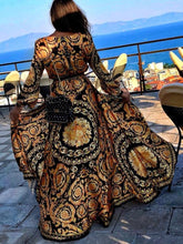 Load image into Gallery viewer, Early Autumn Long Sleeve V-Neck Print Maxi Dress