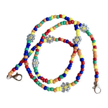 Load image into Gallery viewer, Bohemian Colorful Beaded Face Mask Holder Chain Rainbow Flower Eyeglass Necklace 77HE