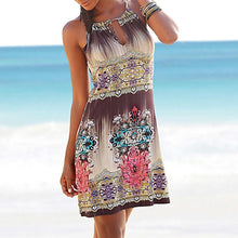 Load image into Gallery viewer, Bohemian Print Off-shoulder Dress Casual Retro Print Elegant Seaside Holiday Beach Skirt