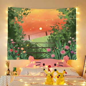 Cute Tapestry Wall Hanging Wall Decor view hanging cloth cute decoration painting tapestry net red background cloth dormitory