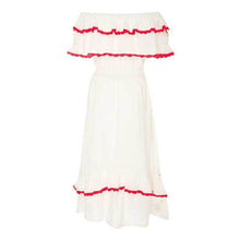 Load image into Gallery viewer, Casual Embroidery Off The Shoulder Ruffle Dress