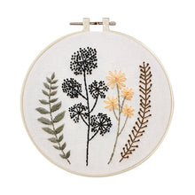 Load image into Gallery viewer, DIY Embroidery Starter Kit With European Pattern and Instructions Cross Stitch Set Flowers Plant Stamped Embroidery Kits With Hoops