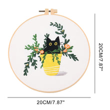 Load image into Gallery viewer, DIY Embroidery Starter Kit With European Pattern and Instructions Cross Stitch Set Flowers Plant Stamped Embroidery Kits With Hoops