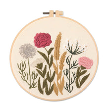 Load image into Gallery viewer, DIY Embroidery Starter Kit With European Pattern and Instructions Cross Stitch Set Flowers Plant Stamped Embroidery Kits With Hoops