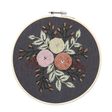 Load image into Gallery viewer, DIY Embroidery Starter Kit With European Pattern and Instructions Cross Stitch Set Flowers Plant Stamped Embroidery Kits With Hoops